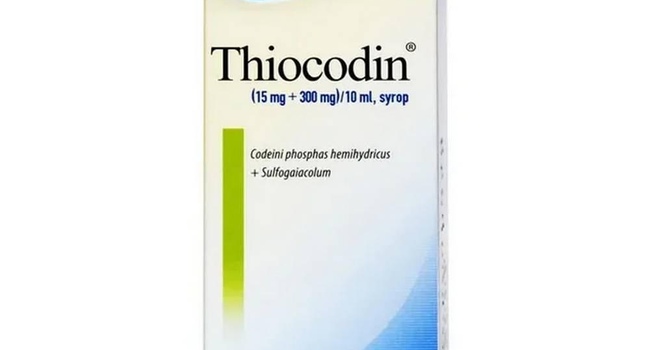 Jarabe de tiocodina, 15 mg + 300 mg / 10 ml en Healthapo