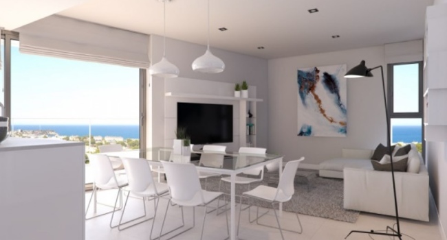 Недвижимость в Испании, Новая квартира с видами на море от застройщика в Кампоамор,Коста Бланка,Испания